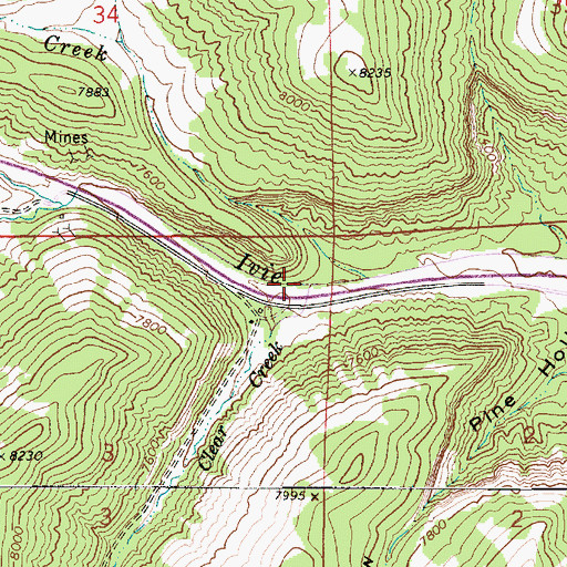 Topographic Map of Clear Creek, UT