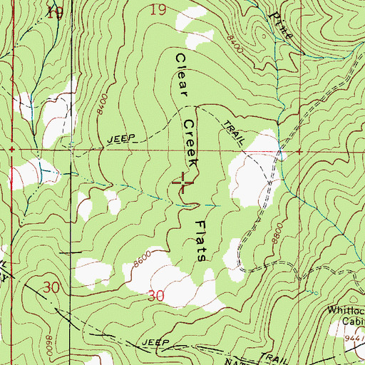 Topographic Map of Clear Creek Flats, UT