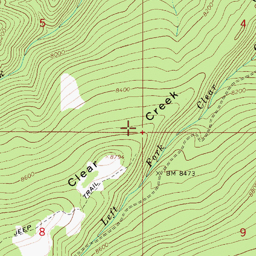 Topographic Map of Clear Creek Ridge, UT