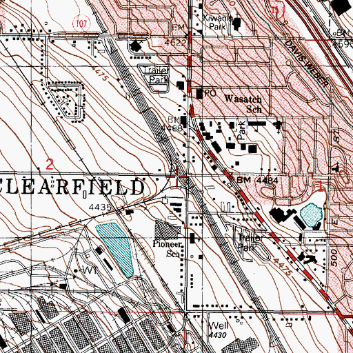 Topographic Map of Clearfield, UT