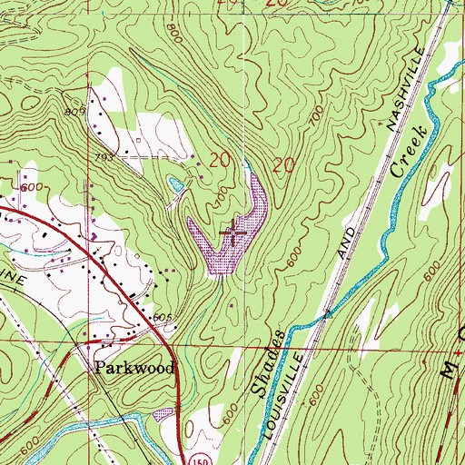 Topographic Map of B Mountain Lake, AL