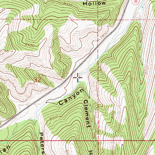 Topographic Map of Clement Hollow, UT