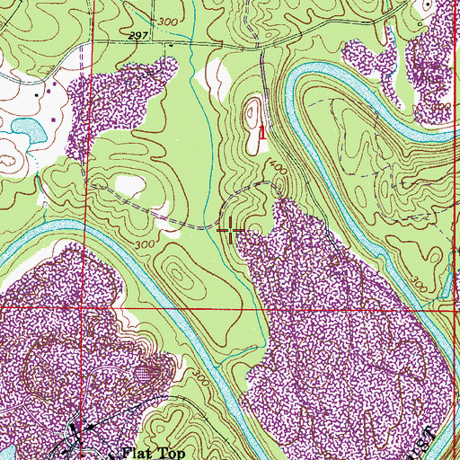 Topographic Map of Bagley Bend Cemetery, AL