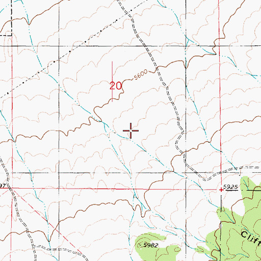 Topographic Map of Cliff Canyon, UT