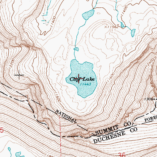 Topographic Map of Cliff Lake, UT