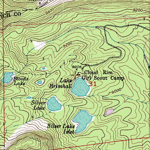 Topographic Map of Cloud Rim Girl Scout Camp, UT