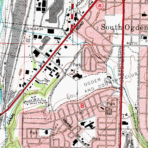 Topographic Map of Club Heights Elementary School, UT