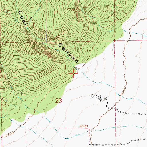 Topographic Map of Coal Canyon, UT