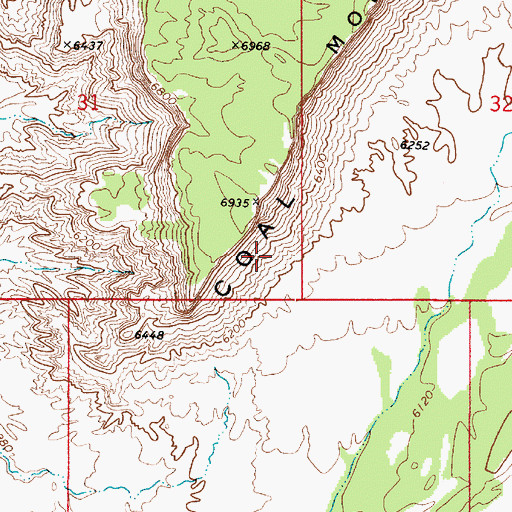 Topographic Map of Coal Cliffs, UT