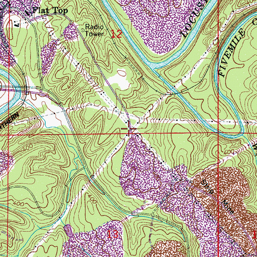 Topographic Map of Banner (historical), AL