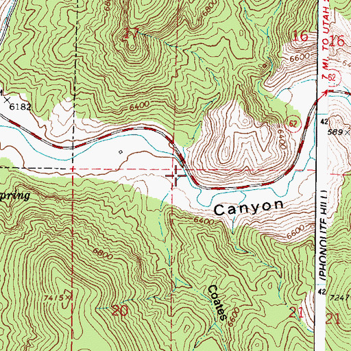 Topographic Map of Coates Hollow, UT