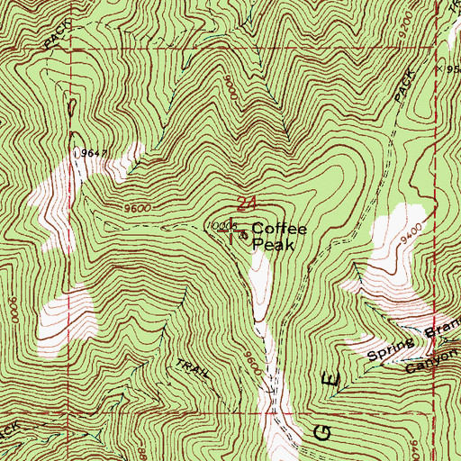 Topographic Map of Coffee Peak, UT