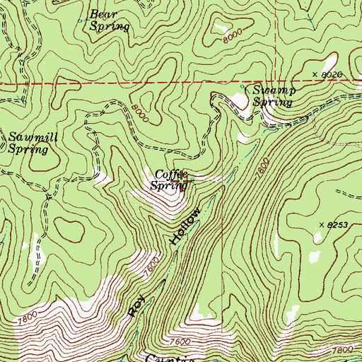 Topographic Map of Coffee Spring, UT