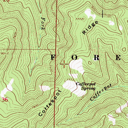 Topographic Map of Coffeepot Ridge, UT