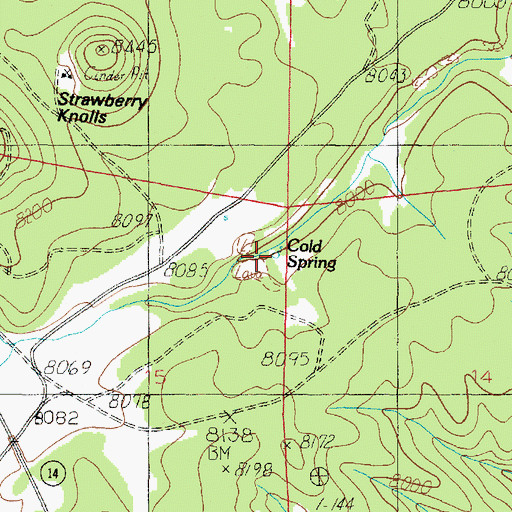 Topographic Map of Cold Spring, UT