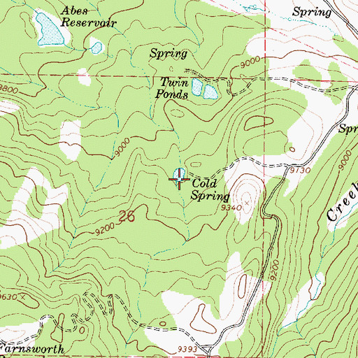 Topographic Map of Cold Spring, UT