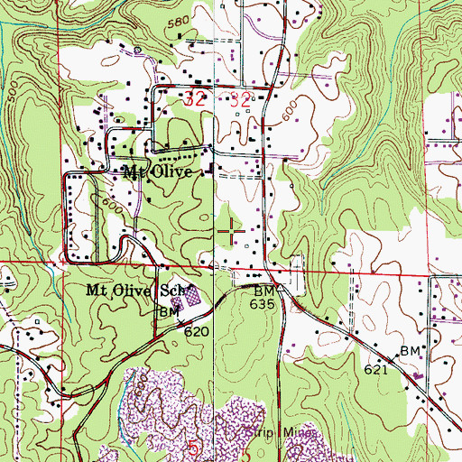 Topographic Map of Barrell Spring, AL