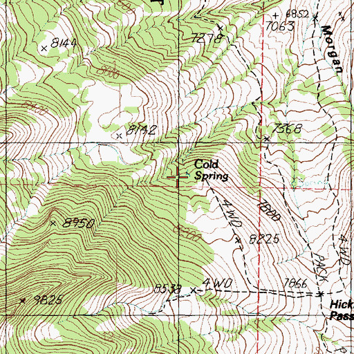 Topographic Map of Cold Spring, UT