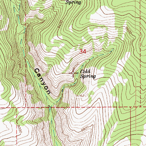 Topographic Map of Cold Spring, UT