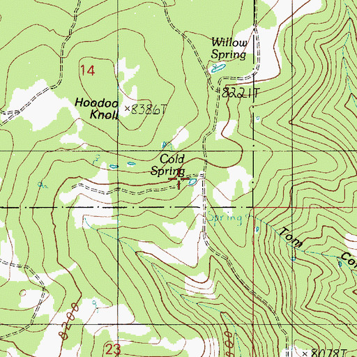 Topographic Map of Cold Spring, UT