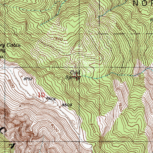 Topographic Map of Cold Spring, UT