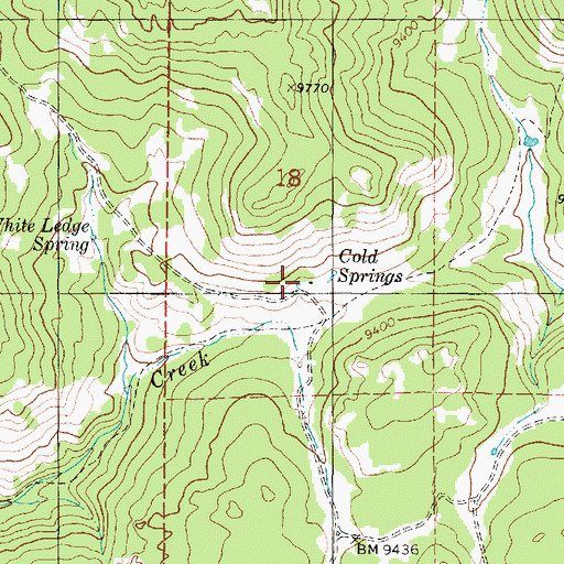 Topographic Map of Cold Springs, UT