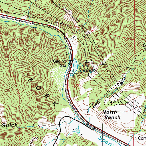 Topographic Map of Cold Springs, UT