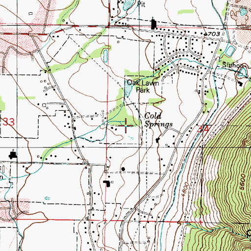 Topographic Map of Cold Springs, UT