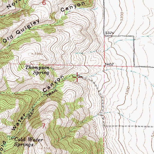 Topographic Map of Cold Water Canyon, UT