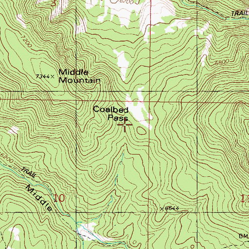 Topographic Map of Coalbed Pass, UT