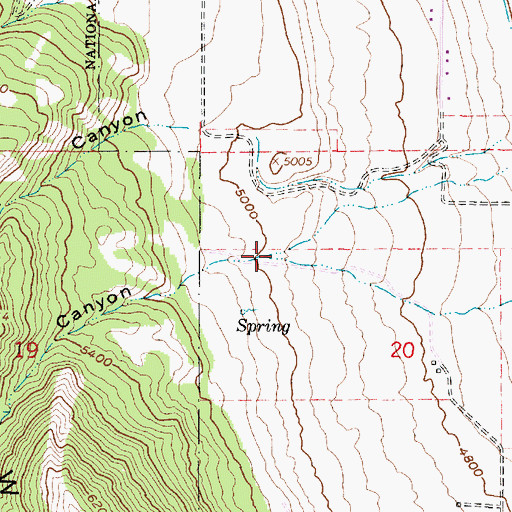 Topographic Map of Coldwater Canyon, UT