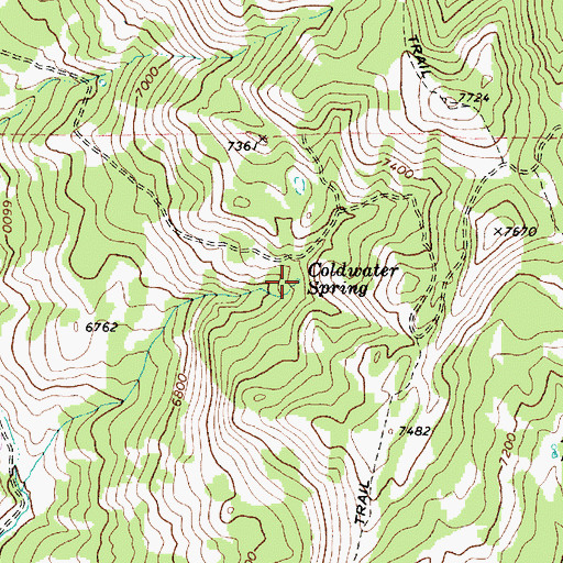 Topographic Map of Coldwater Spring, UT