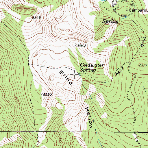 Topographic Map of Coldwater Spring, UT