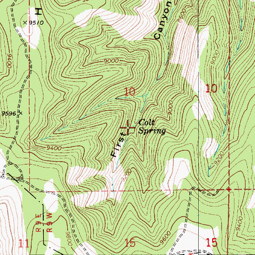Topographic Map of Colt Spring, UT