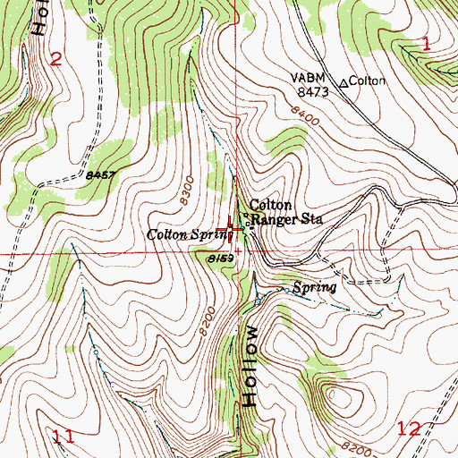Topographic Map of Colton Spring, UT