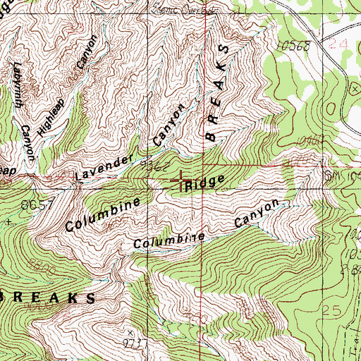 Topographic Map of Columbine Ridge, UT