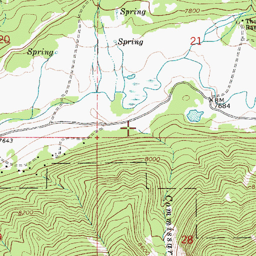 Topographic Map of Commissary Fork, UT