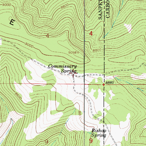 Topographic Map of Commissary Spring, UT