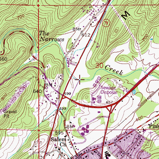 Topographic Map of Beaver Creek, AL