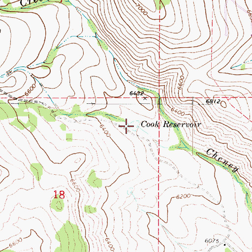 Topographic Map of Cook Reservoir, UT