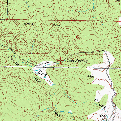 Topographic Map of Cool Spring, UT