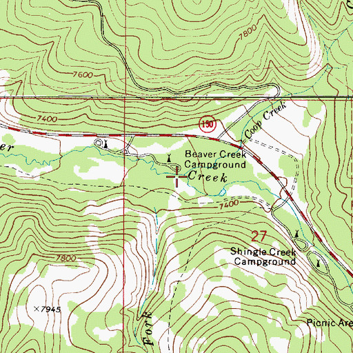 Topographic Map of Coop Creek, UT