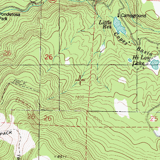 Topographic Map of Copes Basin, UT