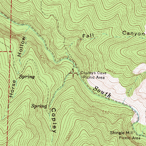 Topographic Map of Copleys Cove Picnic Area, UT