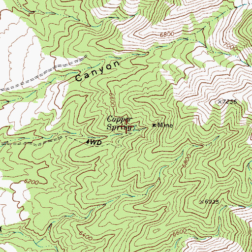 Topographic Map of Copper Spring, UT
