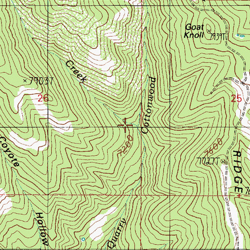Topographic Map of Cordwood Creek, UT