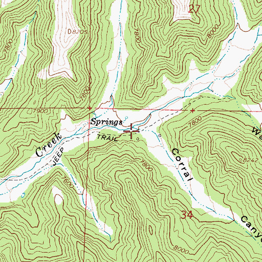 Topographic Map of Corral Canyon, UT