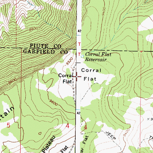 Topographic Map of Corral Flat, UT