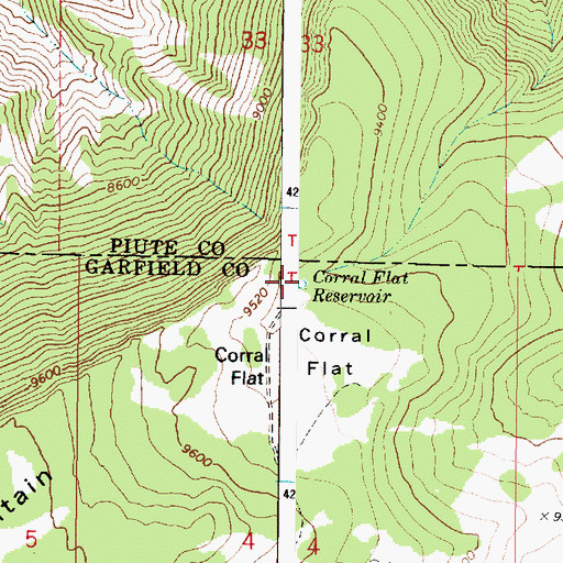 Topographic Map of Corral Flat Reservoir, UT