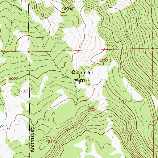 Topographic Map of Corral Hole, UT